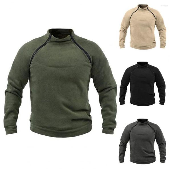 Hoodies masculinos gola superior zíper pathwok moletom elegante inverno camisolas proteção quente solto ajuste para diário