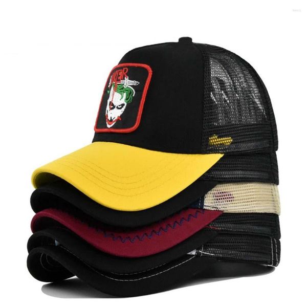 Ball Caps Аниме мультфильм бейсбол мужчины женщины Joker вышивка для снимки хлопковая хит шляпа Hip Hap Hat Trucker Mesh Hats Unisex Streetwear Bone