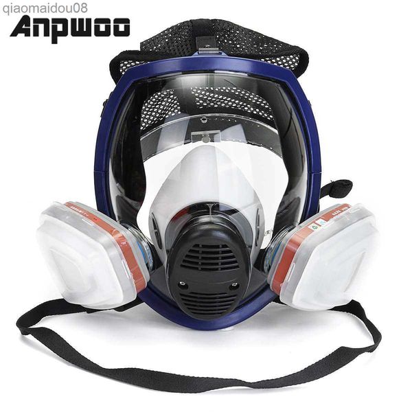 Indumenti protettivi Maschera antigas a pieno facciale per facciale Respiratore Pittura Maschera a spruzzo Maschera di sicurezza medica da laboratorio chimico HKD230826