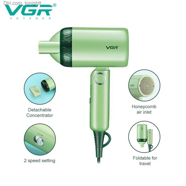 VGR Secador de Cabelo Profissional Secador de Cabelo Dobrável Máquina de Superaquecimento Proteção Salão de Cabelo para Uso Doméstico Mini V-421 Q230828