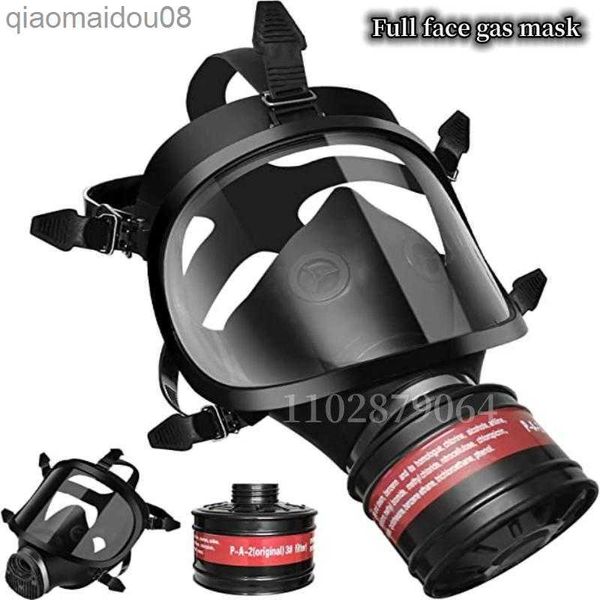Indumenti protettivi Tipo MF14 / 87 maschera antigas maschera a pieno facciale respiratore chimico filtro in gomma naturale maschera autoadescante HKD230826