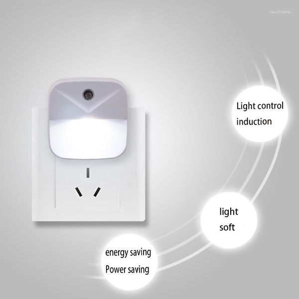 Luzes noturnas led sensor de luz controle ue eua plug movimento nightlight lâmpada alimentada por bateria para crianças crianças quarto iluminação