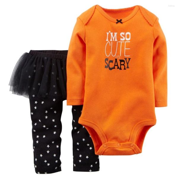 Kleidungssets GROSSER VERKAUF Baby Mädchen Halloween Set Kleinkind Mädchen Baumwolle Body Tutu Hose 2-teiliger Anzug Kleinkind 6m