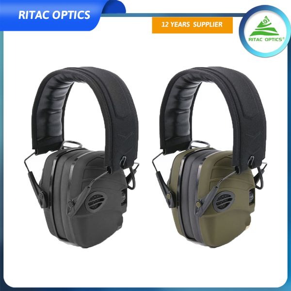 Tático airsoft fone de ouvido anti-ruído amplificação de som fones de ouvido proteção auditiva eletrônica muffs para caça tiro
