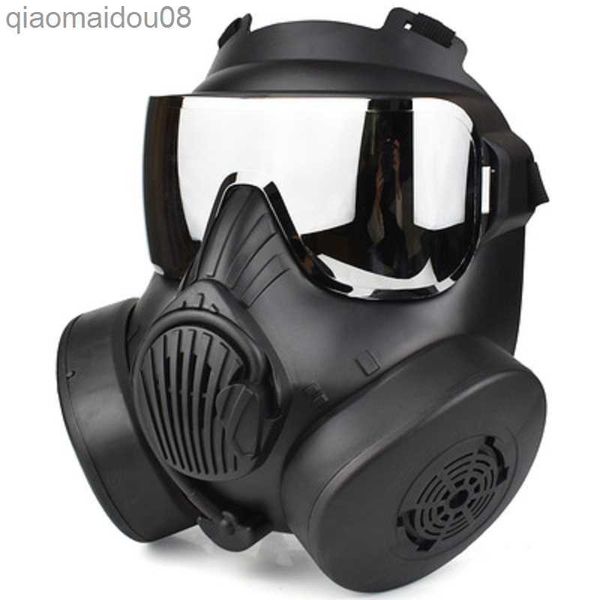 Vestuário de proteção Máscara de Gás Rosto Cheio Crânio Máscara de Proteção Tática Para Cosplay CS Costume Party Halloween Exaustor Respirável HKD230826