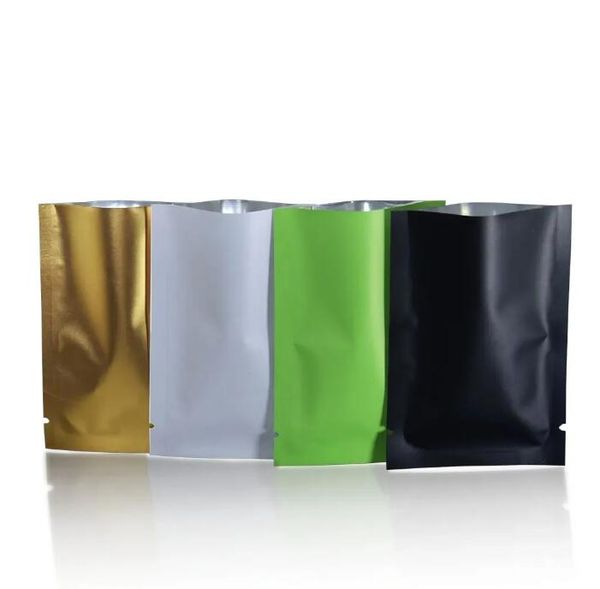 100шт/лот открытый верхний матовая алюминиевая сумка для кофейная чайная сумка для пищи mylar фольга вакуумная упаковка мешок для хранения
