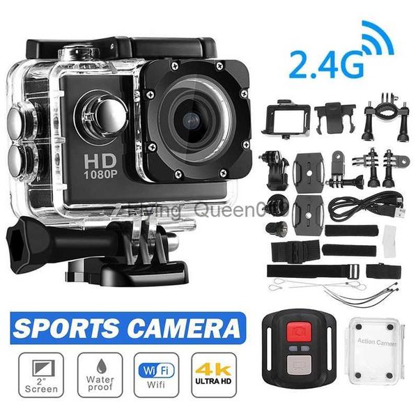 Câmera esportiva ultra hd 4k 1080p/30fps wifi 2.0 tela à prova d'água controle remoto 30m capacete subaquático vídeo mini câmeras de ação hkd230828