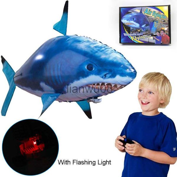 Elektrik/RC Hayvanlar Şişirilebilir Uzaktan Kumanda Köpekbalığı Oyuncakları Hava Yüzme RC Hayvan Radyo Sinek Balonları Palyaço Balık Hayvanları Çocuklar İçin Yeni Oyuncak Erkekler x0828