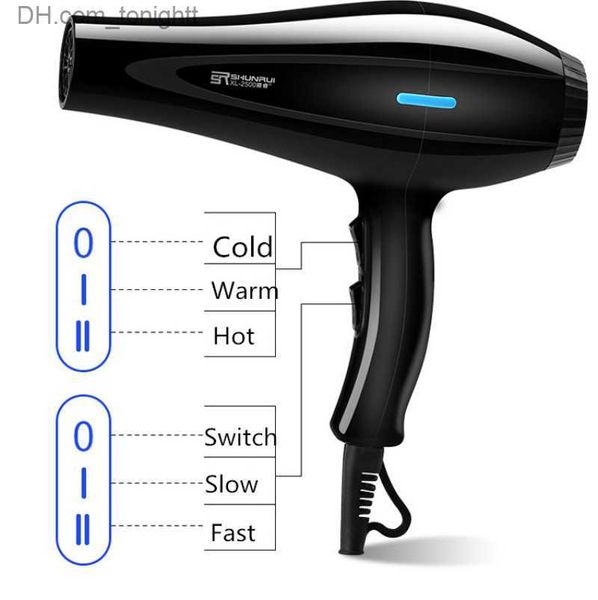 Attrezzatura professionale per parrucchieri Asciugacapelli elettrico Aria fredda / calda Asciugacapelli per salone con ioni negativi con diffusore Vento forte 52D Q230828