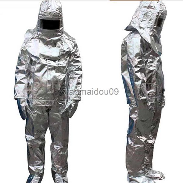 Schutzkleidung Hochwertiger 500-Grad-Wärmestrahlung hitzebeständiger aluminisierter Anzug Feuerfeste Kleidung Feuerwehruniform HKD230825