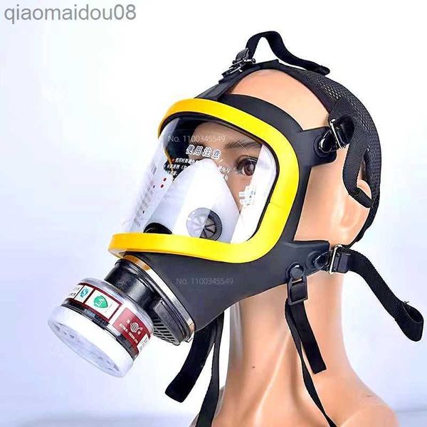 Vestuário de proteção Fornecimento de ar protetor sistema de máscara de gás facial completo máscara respiratória suprimentos de segurança no local de trabalho Radiação química Máscara de gás HKD230826