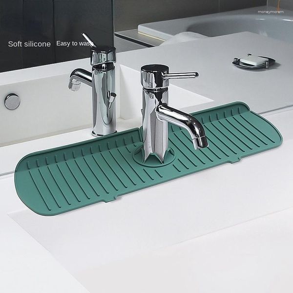 Robinets de cuisine 2 pièces Tapis de robinet en silicone Collecte d'eau Grand évier Tapis de protection contre les éclaboussures