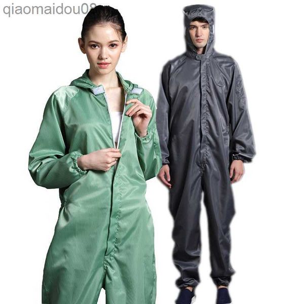 Schutzkleidung Antistatische Overalls Saubere Kleidung Haube Reinraumbekleidung Saubere Lebensmittel Staubdichte Lackierarbeitskleidung Unisex-Schutzoverall HKD230826