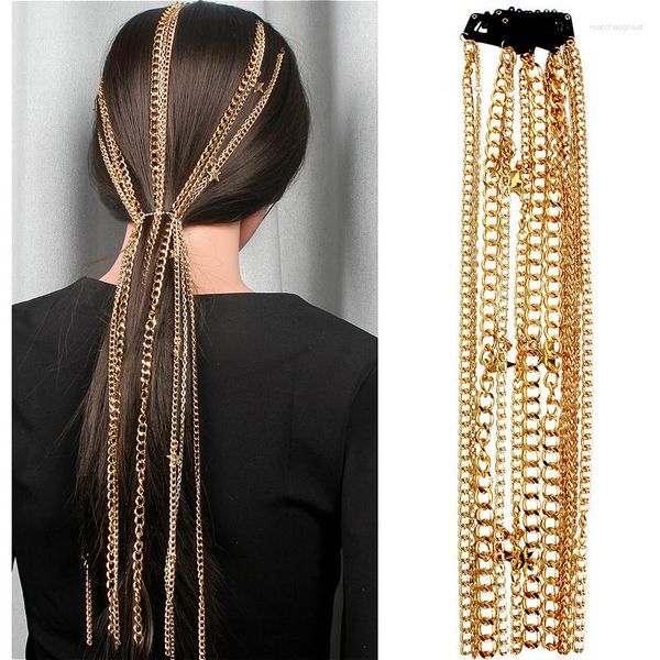 Клипсы для волос модные украшения золотой цвет звезды кисточки для сети