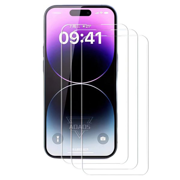 Telefon-Displayschutz 9H HD Vollklares gehärtetes Glas für Iphone15 Pro 14 13 12 11 Xr Xs Max 6 7 8 Plus