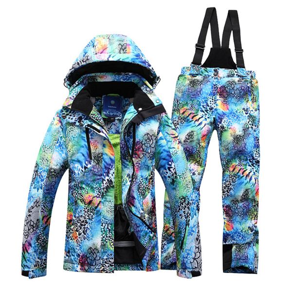 Tute da sci Tuta da sci invernale Giacca da donna Set Alta qualità Antivento Impermeabile Caldo Grandi cantieri Colorato luminoso Ms Set 230828