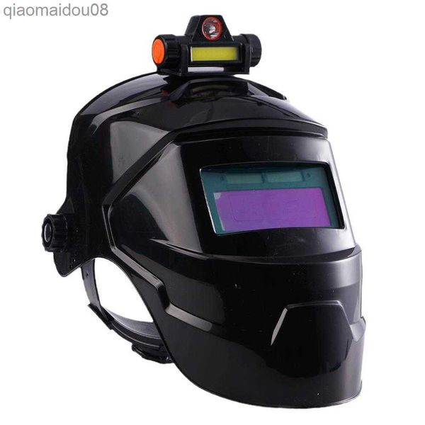 Schutzkleidung Schweißschleifschnitt für Helm Lichtbogen wiederaufladbare Schweißmaske Schweißen elektrisch mit Scheinwerferschweißgerät Prozessdimmung automatische Maske HKD230826