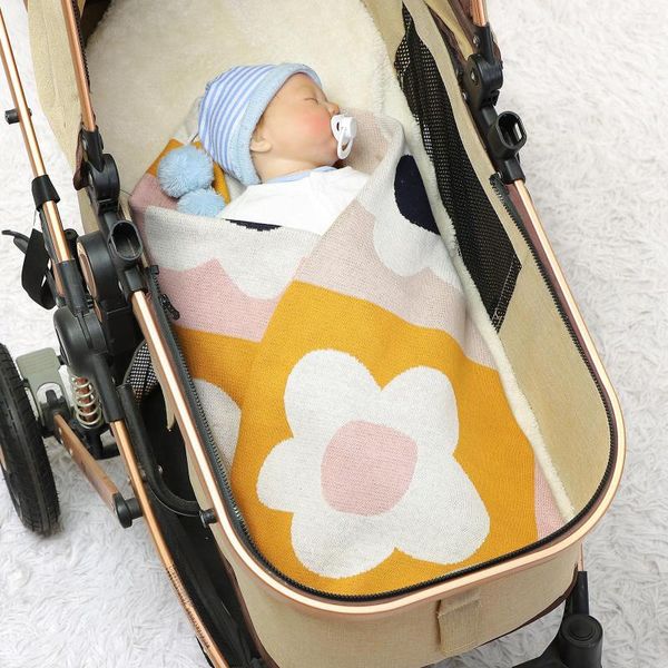 Decken für geborene Baby-Kinderwagen-Decke, Sommer-Geburtsstrick-Baumwolle, 0 bis 3 Monate, Swaddles, Säuglingsüberwurf, Bettwäsche, Zimmer, Badetuch, Kinderbezug