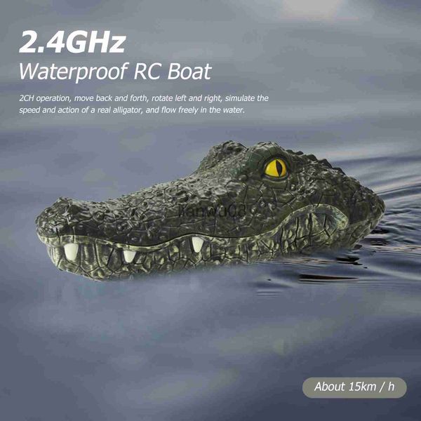 Elektrische/RC Tiere Krokodil Boot 24 GHz RC 4 Kanal Alligator Lebendige Kopf Simulation Streich Spaß Gruselige Elektrische Spielzeuge Sommer Wasser Parodie Spielzeug Geschenk x0828