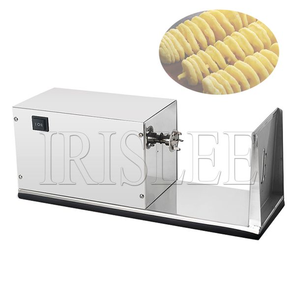 Elektrikli Spiral Patates Kesme Makinesi Paslanmaz Çelik Kasırga Patates Kulesi Yapım Makinesi Twisted Havuç Slicer Ticari