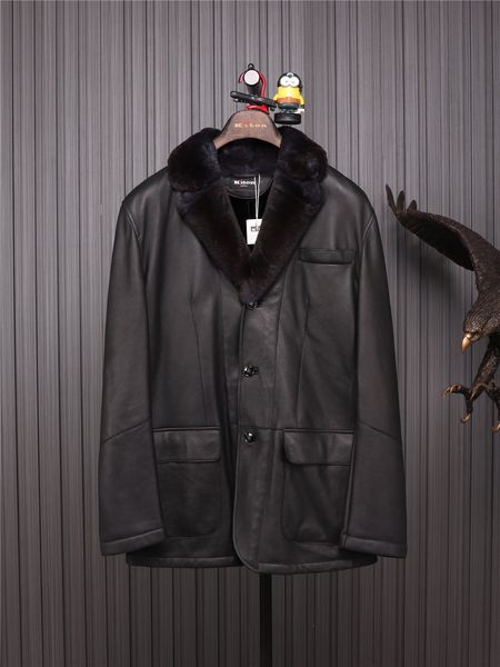 Casacos de pele masculinos outono e inverno kiton Black Sheep Jaqueta casual