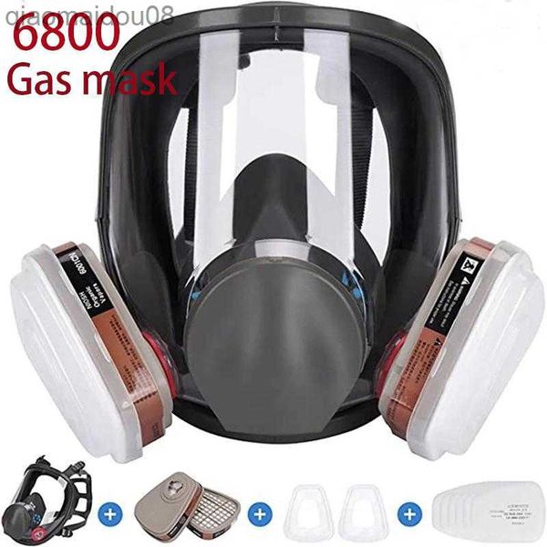 Indumenti protettivi 7 in 1 Respiratore per verniciatura industriale 6800 Maschera antigas Gas organico Sicurezza sul lavoro Filtro antipolvere Protezione completa con formaldeide Maschera HKD230826