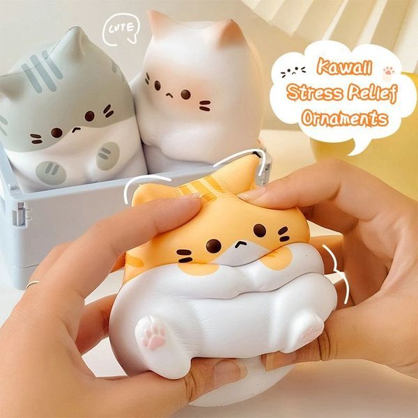 Brinquedo de descompressão Kawaii Cat Stress Relief Squishy Brinquedo PU Lento Rising Squeeze Antistress Bola Desenhos Animados Enfeites de Mesa Presente de Aniversário para Meninas 230827