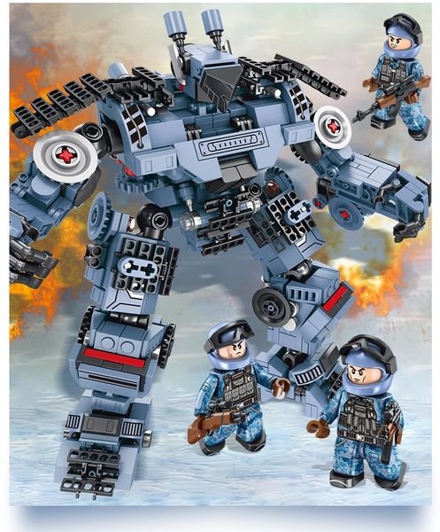 Block Militärpanzer Actionfigur Roboter Bausteine Panzer Baublock Transformator Roboter Spielzeug 2IN1 Modellbausatz Kleinpartikelspielzeug für Jungen Lepin Weihnachten