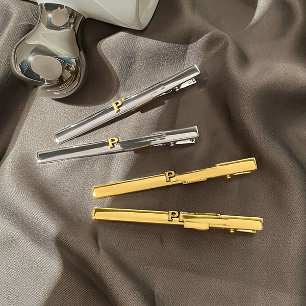 2 fermagli per capelli moda donna ragazza designer di gioielli materiale triangolo marca lettera mollette accessori per capelli oro argento