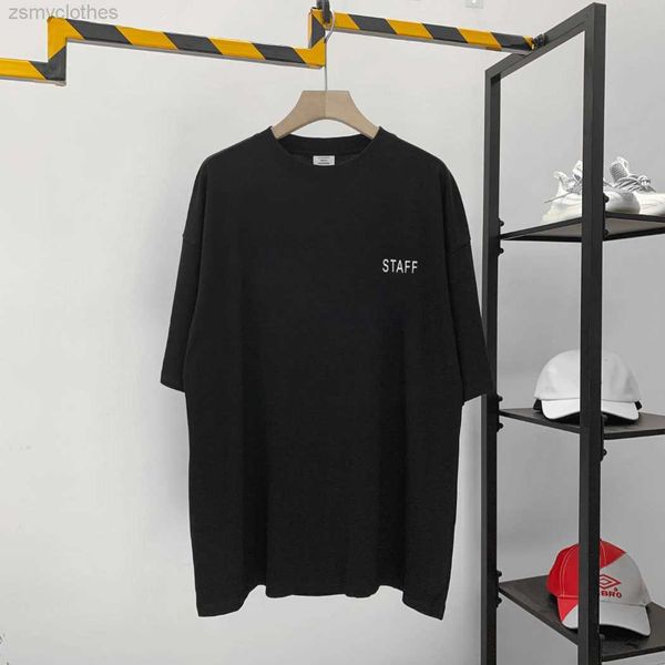 Männer T-Shirts Hohe Qualität VETEMENTS Reflektierende Männer T Shirt Vetements Vorderseite Rückseite STAFF Frauen Shirts Streetwear Harajuku Shirt