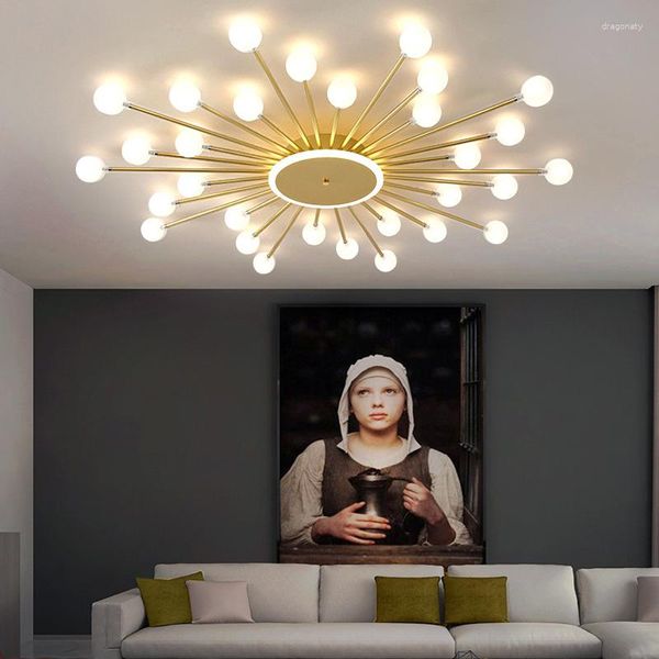 Потолочные светильники скандинавские лампы гостиной светодиодные спальни с простой современной онлайн -модели знаменитостей творческий личность освещение