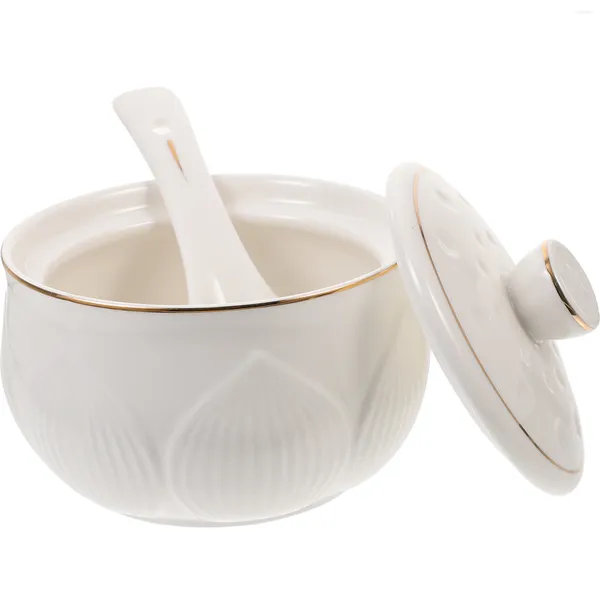 Set di stoviglie Nido di uccello in ceramica Pentola per stufato Lattina al vapore Tazza per zuppa Contenitori per pentole per la casa Piccoli