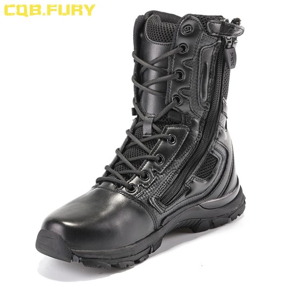 Boots CQBfury Elite Spider Black Mens Combat Antryboots Сплошные тактические тактические молнии микрофибры резиновая армия Bootsize3846 230829