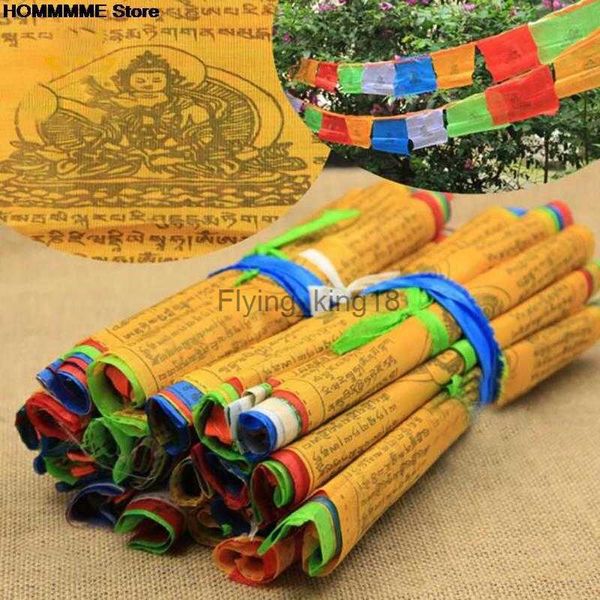 20 листов Религиозные флаги садовые тибетские буддийские поставки цветовые печатные молитвенные флаг тибета Баннер 5м декор HKD230829