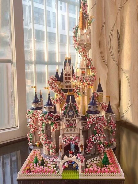 Princesa brinquedo tijolo bloco de construção técnica fantasia modelo kit bloco princesa castelo construir bloco quebra-cabeça criança criativo brinquedo diy para menina princesa boneca blocos natal