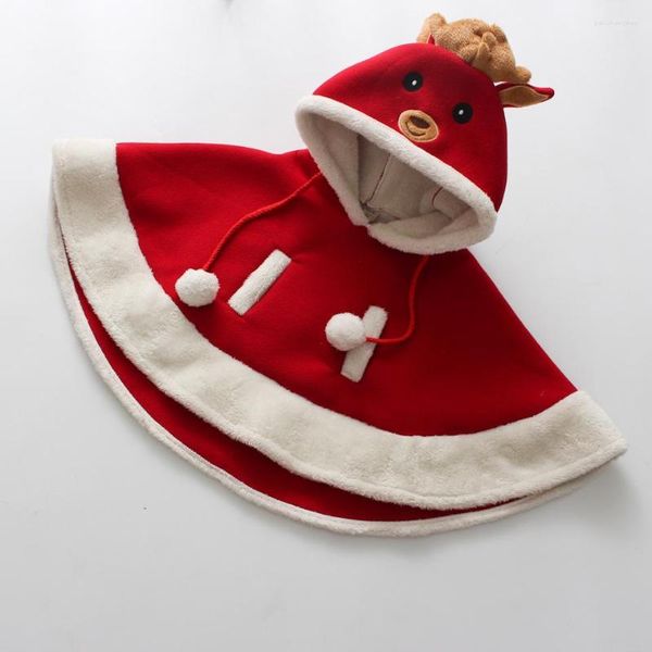 Jacken Winter Mädchen Kinder Plus Samt Verdicken Mit Kapuze Süße Cartoon Weihnachten Weihnachten Prinzessin Mantel Cape Mantel Strickjacke Outwear C1492