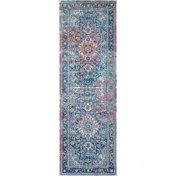 Tappeti Tappeto runner vintage medaglione 2 x 6 blu 230828