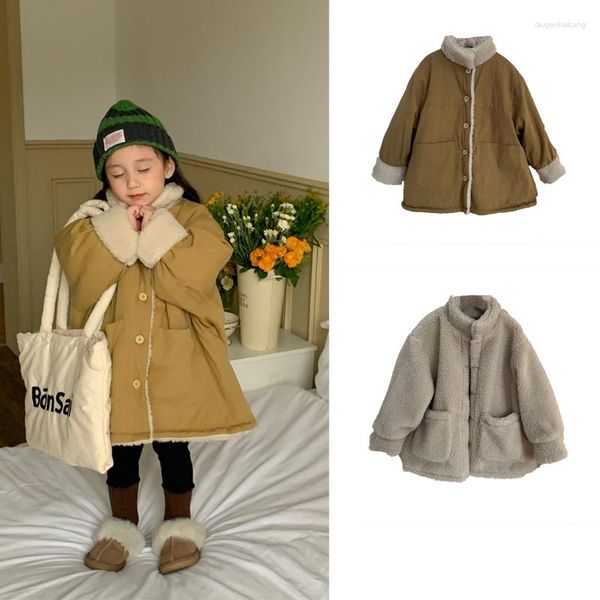 Piumino Ragazzo Giacca invernale Abbigliamento per bambini Bambini caldi Addensare Dolcevita Mantello lungo in cotone Bambina Parka casual