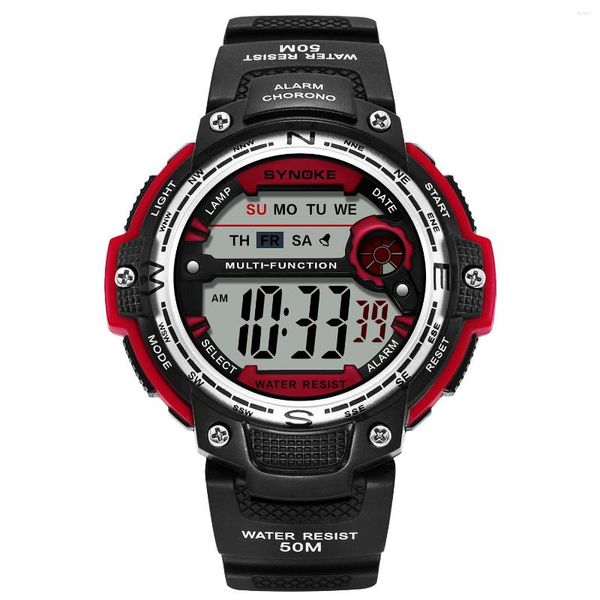 Relógios de pulso esportivos à prova d'água relógio masculino digital back light cronômetro à prova de choque data / semana display despertador relógio de pulso