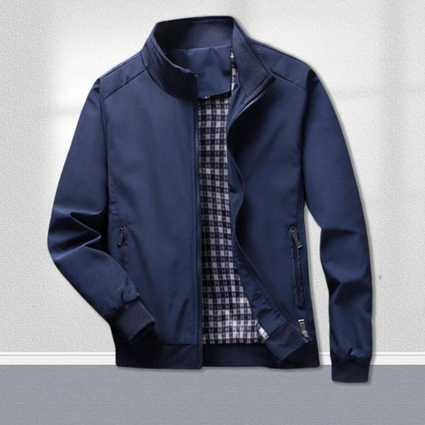 Jaquetas masculinas jaqueta casual com zíper carcela quente anti-congelamento homens de meia idade tipo fino sólido outono outerwear masculino workwear