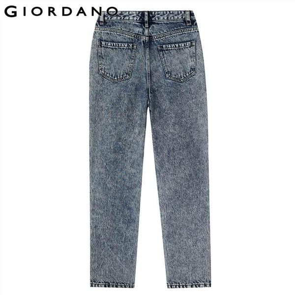 Jeans Giordano Damen Jeans Snowwashed Five-Pocket-Baumwolljeans Knöchellange Freizeitjeans mit Reißverschluss 18411006
