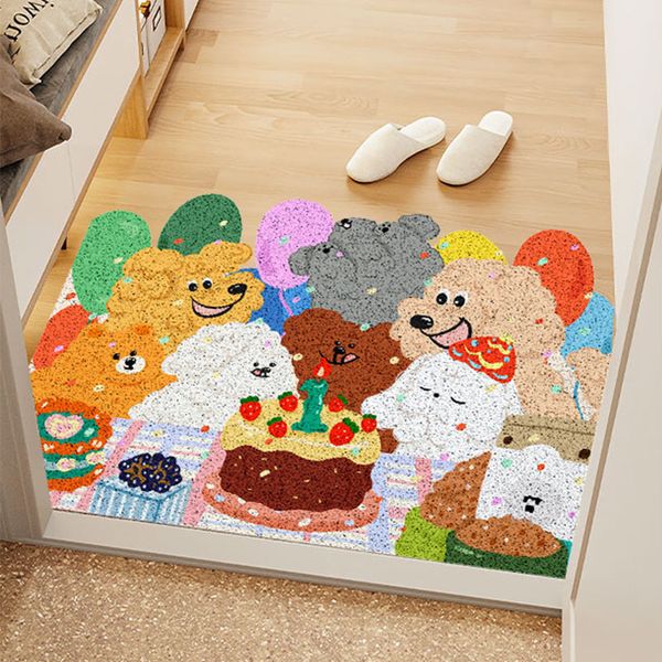 Tapete tapete tapete porta de entrada tapetes bonito cão antiderrapante engraçado casa colorido pvc decorar tapetes cozinha corredor ao ar livre 230828