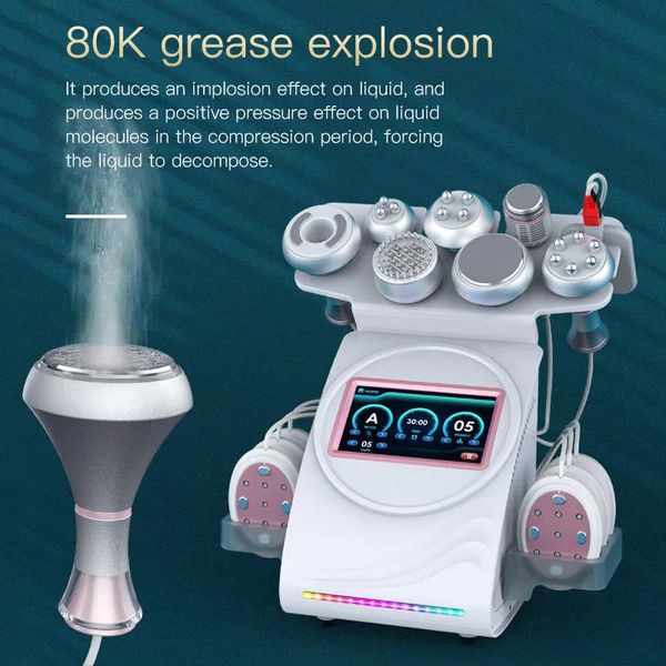 Professional 9 in 1 80K Cavitazione ad ultrasuoni RF Sistema di cavitazione sotto vuoto Sincellata Sollevatura del viso Stringezione della pelle Acne Trattamento Acne Remover Salon Machine