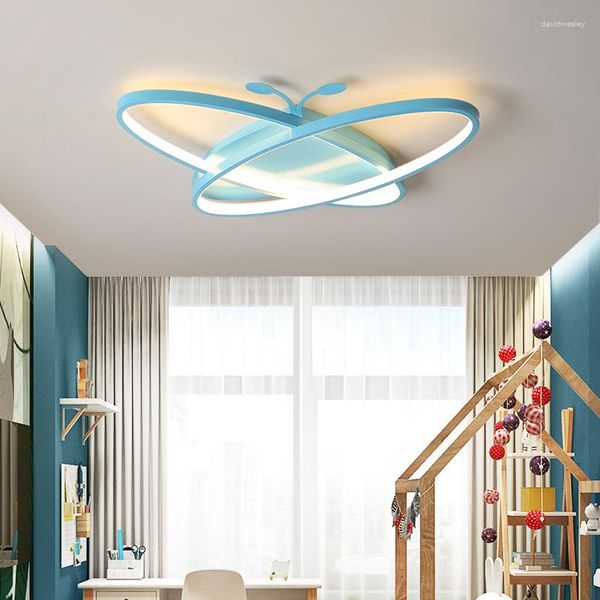 Tavan Işıkları Modern LED Yatak Odası Çocuk Oyuncak Odası Yaratıcı Kişilik Mavi Siyah Kids Lamba Aydınlatma Fixtur