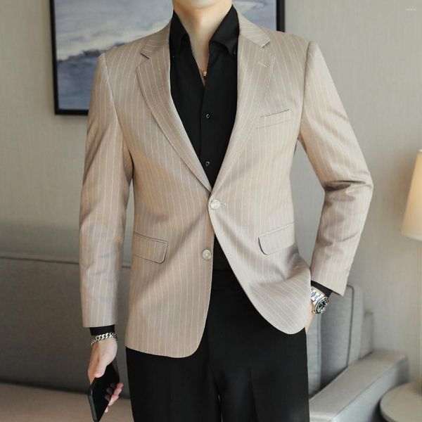 Ternos masculinos 2023 Blazer casual – Jaqueta elegante e justa com peito único