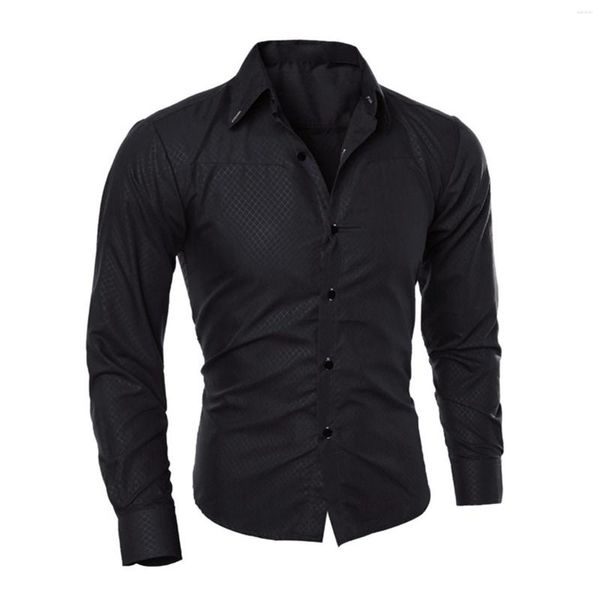 Мужские рубашки Mens Mens Cotton Front Formal Stretch Maringle с длинным рукавом.