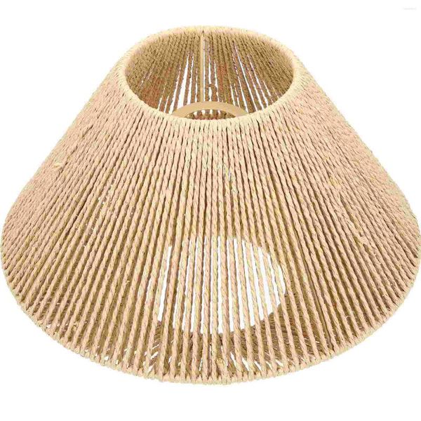 Lâmpadas pendentes rattan abajur capa de luz cesta rústica mesa de parede palha corda acessório candelabro