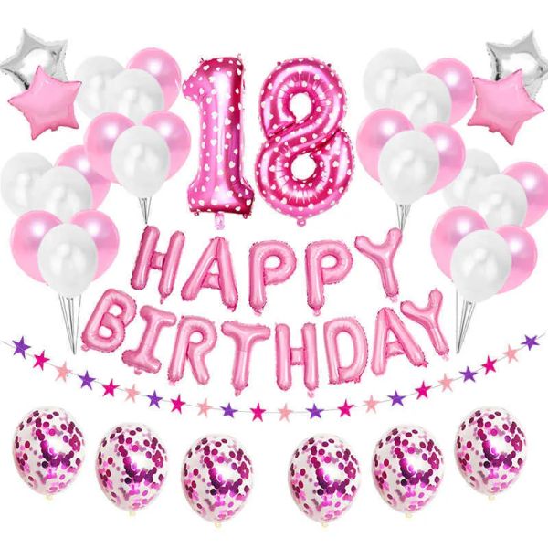 Número 1 2 3 4 5 6 7 8 9 anos de idade balões feliz aniversário decorações de festa crianças bebê menina princesa 15 16 18 30 40