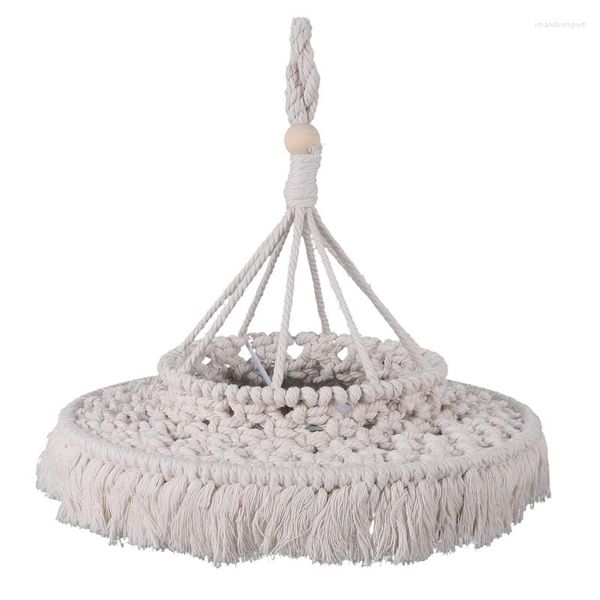 Lâmpadas pendentes macrame lâmpada sombra boho pendurado luz capa moderna escritório quarto sala de estar berçário boêmio decoração de casa