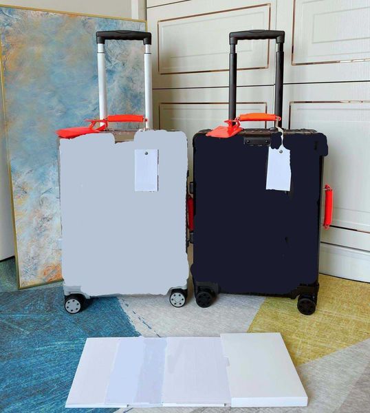 Malas de viagem Hard Shell Sacos de Viagem Mala 20 Polegada 26 Polegada Luxo Metal Spinner Carry Moda Bagagem Valise Trolley Lager Capacidade Caixa 2308029